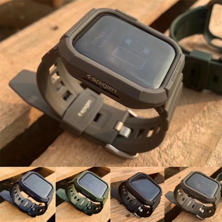 สินค้า Spigen เคสเกราะป้องกัน และสายคล้อง ทรงกลม สําหรับ Apple Watch Series 8 7 6 5 4 SE 3 2 1 (41 มม. 45 มม. 44 มม. 40 มม. 42 มม. 38 มม.)