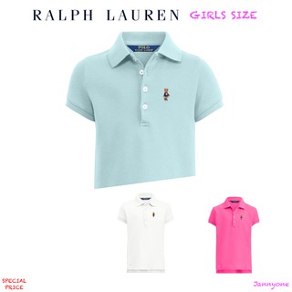 RALPH LAUREN GIRLS 7-16 STRETCH MESH POLO ( GIRLS SIZE 8-16 YEARS )