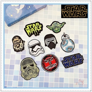 ♚ แผ่นแพทช์เหล็ก Star Wars - BB8 Yoda Chewbacca Stormtrooper สําหรับเครื่องบินรบ ♚ แผ่นแพทช์รีดติดเสื้อ DIY 1 ชิ้น
