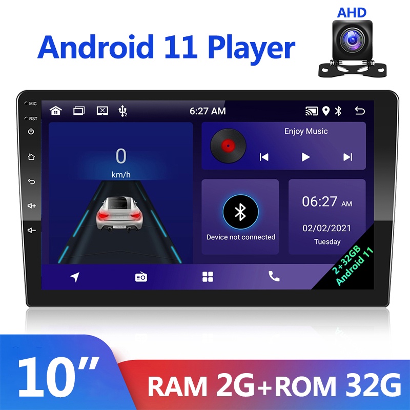 เครื่องเล่นมัลติมีเดีย-วิทยุ-2-din-android11-หน้าจอ-10-1-นิ้ว-wifi-gps-นําทางอัตโนมัติ-ahd-กล้องมองหลัง-2gb-32gb-สําหรับรถยนต์