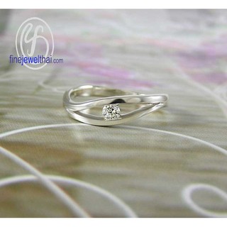 Finejewelthai แหวนเพชร-แหวนเงิน-เพชรสังเคราะห์-เงินแท้/ Silver-Diamond CZ-Ring - R1234cz