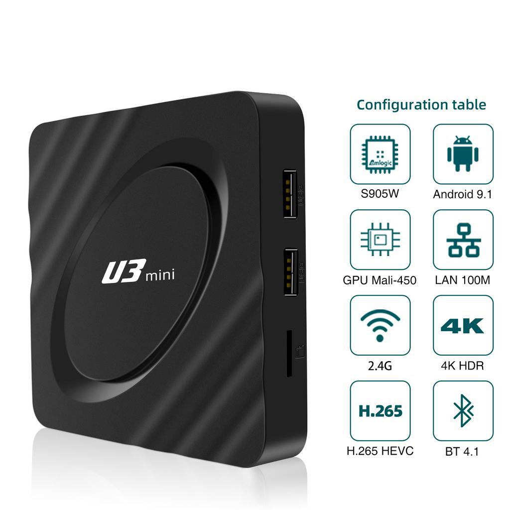 กล่องtv-box-u3-mini-amlogic-android-11-bt-dual-band-wifi-8k-4k-smart-android-tv-box-u3-mini-smart-tv-32gb-hd