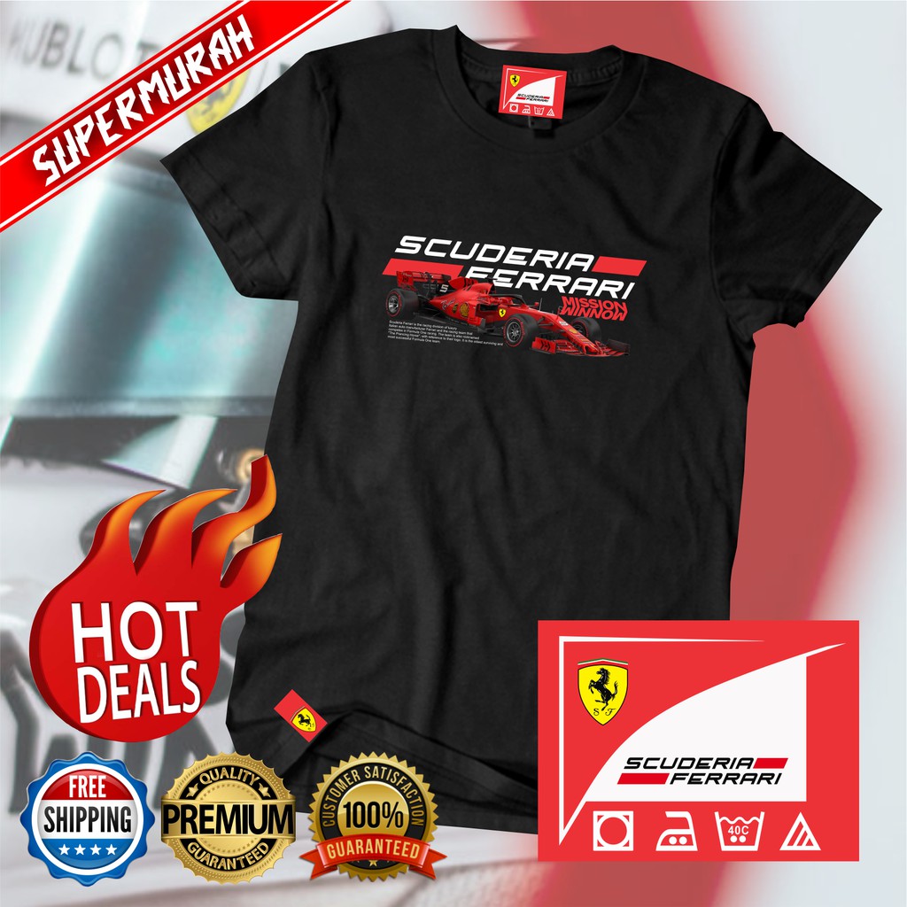 เสื้อผู้ชายเท่-เสื้อยืดscuderiaferrarif1racingteamรุ่นbigsize4xl5xlซูเปอร์พรีเมียมมอเตอร์สปอร์ต