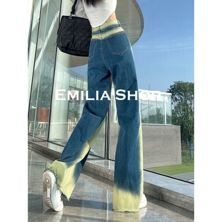 EMILIA SHOP กางเกงขายาว กางเกงเอวสูง กางเกงขายาวผู้หญิง 2022 ใหม่ ES220071