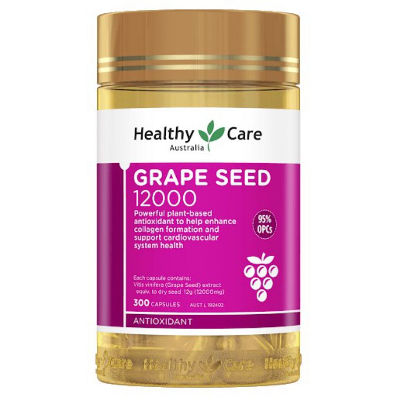 วิตามิน Healthy Care Grape Seed Extract 12000 OPC 95 300 แคปซูล