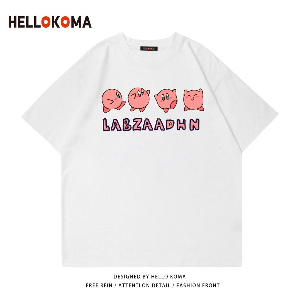 010hello-koma-ญี่ปุ่นน่ารักการ์ตูนพิมพ์เสื้อยืดผู้ชายและผู้หญิงหลวมแบรนด์-ins-แขนสั้นผ้าฝ้ายนักเรียน-top