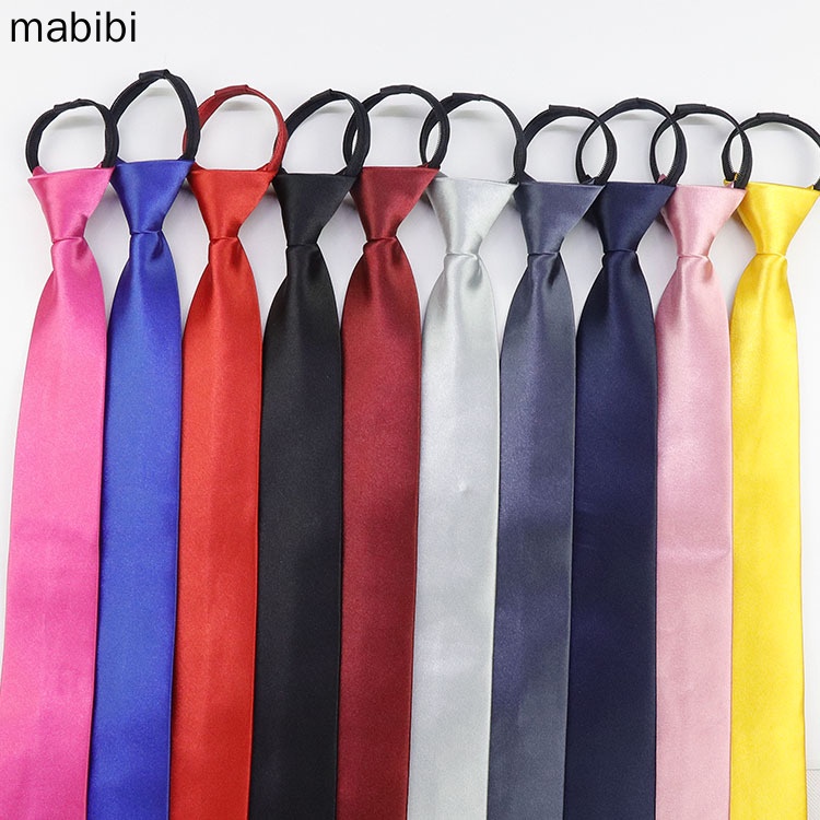 เนคไทซิปธุรกิจสีทึบ-5-ซม