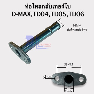 B1 หน้าแปลนท่อไหลกลับเทอร์โบ D-MAX 3000,TD04,TD05,TD06 F55V แบบตรง