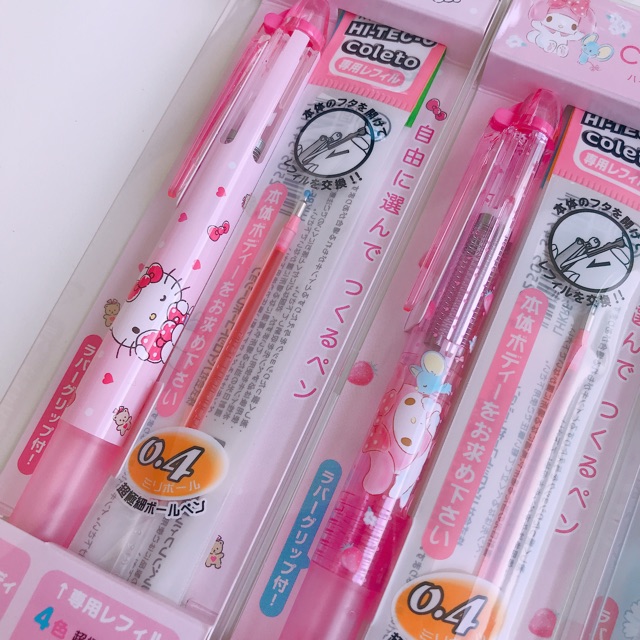 ปากกา-ปลอกปากกา-หมึกเจล-4-ไส้-coleto-sanrio-0-4-mm