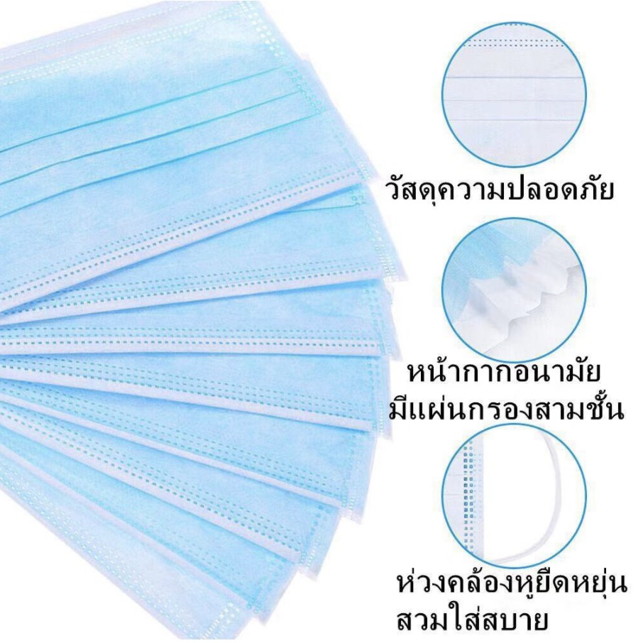 แมสผู้ใหญ่-3-ชั้น-ขายยกกล่อง-50-ชิ้น-ลดพิเศษ-ของพร้อมส่ง