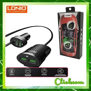 LDNIO C502 ที่ชาร์จมือถือในรถยนต์แปลงที่จุดบุหรี่ในรถยนต์เป็น 4 USB Car Charger 5.1A Auto ID Chip