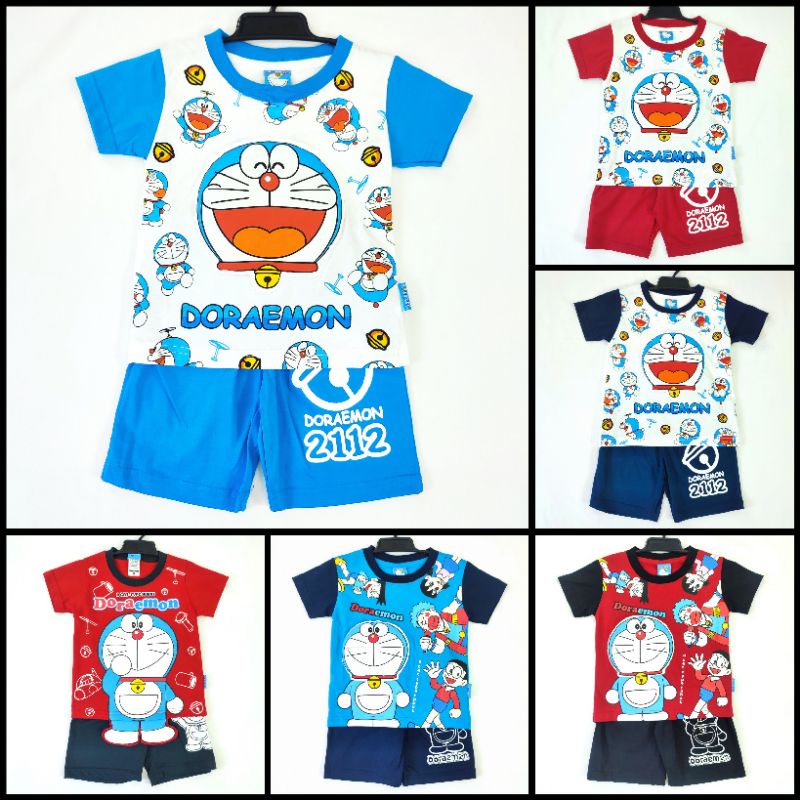 ชุดเด็ก-เสื้อยืด-กางเกง-โดเรม่อน-doraemon-สินค้าลิขสิทธิ์