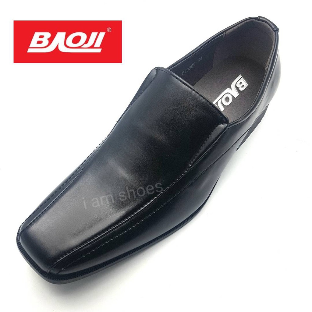 ราคาและรีวิวBaoji รองเท้าคัชชูหนังแบบสวม 3385 สีดำ ไซส์39-46