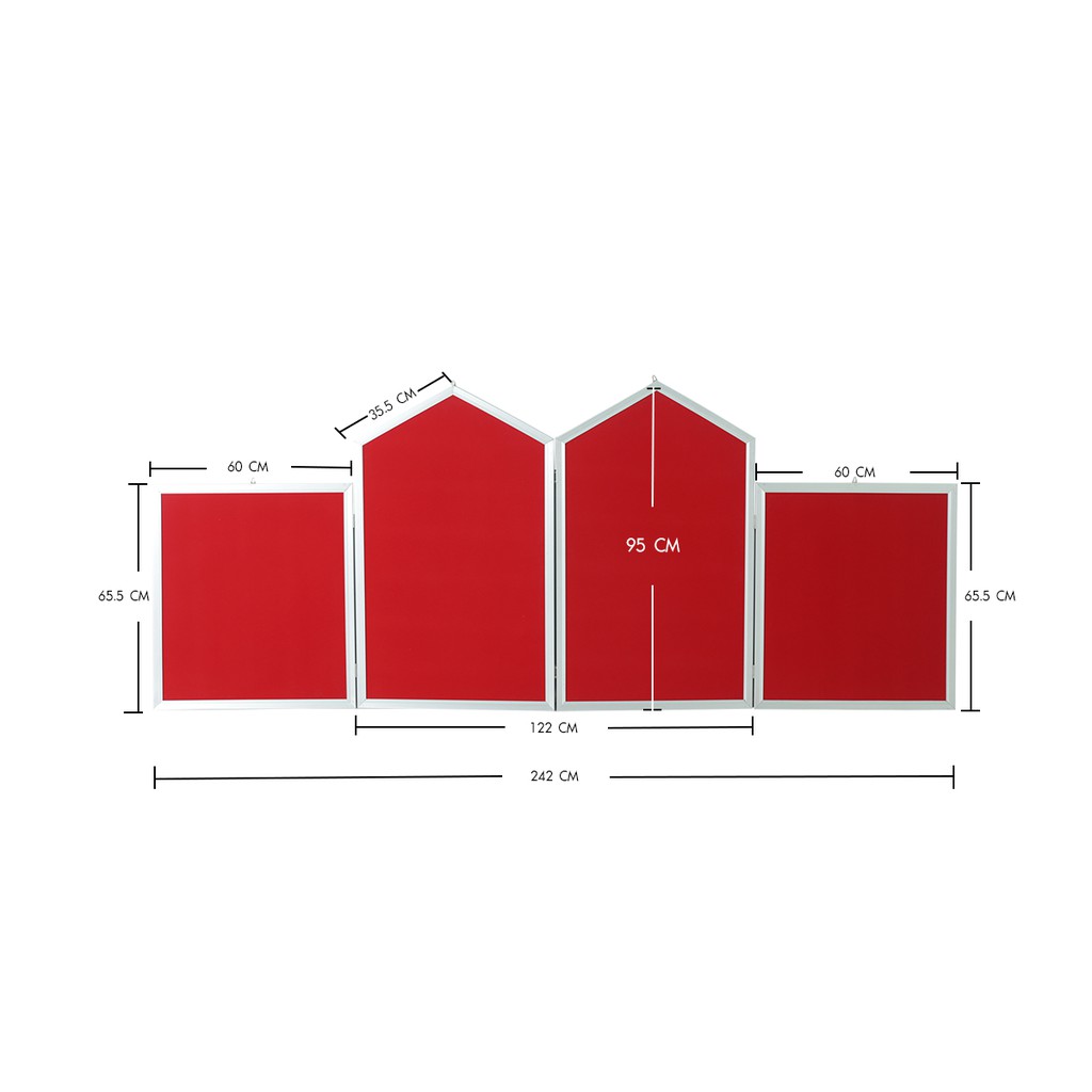 dohome-บอร์ดโครงงาน-4-พับ-ทรงบ้าน-สีแดง-ea