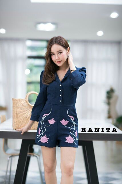 ranita-ร้อมส่งค่ะ-ขายดีมากกกกเจ้าค่ะ-denim-playsuit-มาล้าววววค่ะ-งานเพลล์สูทขาสั้นเนื้อผ้าดี-ยีนส์ญี่ป