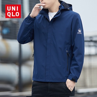 UNIQLO เสื้อแจ็กเก็ตกันฝน ทรงหลวม กันน้ํา คุณภาพสูง ทนต่อการสึกหรอ เหมาะกับใส่กลางแจ้ง สําหรับผู้ชาย ไซซ์ M - 5XL