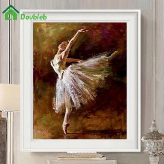 ภาพจิตรกรรมปักครอสติส doub ballet dancer ติดประดับเพชร diy สําหรับติดตกแต่งบ้าน 5 d