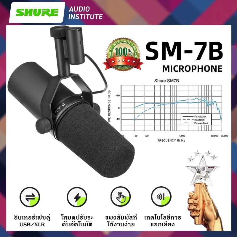 100-genuine-shure-sm7b-mv7-สตูดิโอมืออาชีพ-สตูดิโอ-ไมโครโฟน-ไดนามิก-ออกอากาศ-สถานีสมอ-พากย์เสียงไมโครโฟน