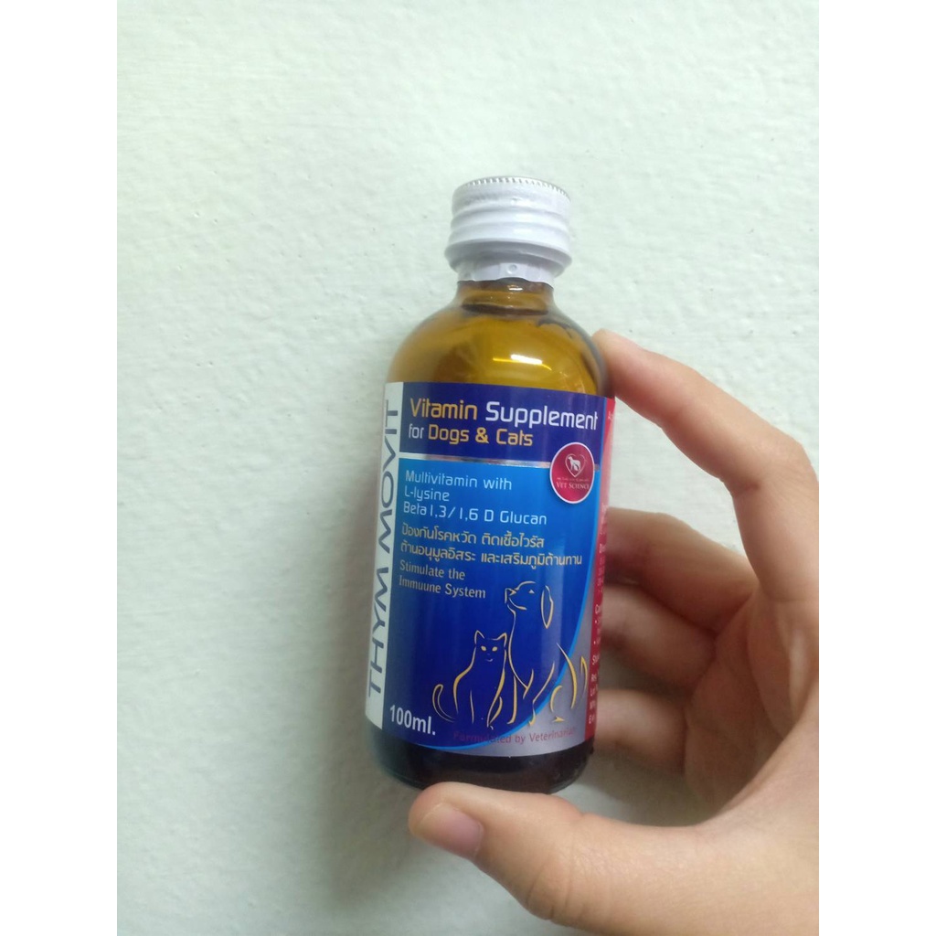 วิตามินรวม-thymmovit-เสริม-ภูมิคุ้มกันสำหรับ-น้องแมว-น้องหมา-100-ml