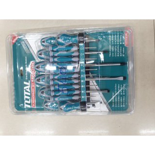 Total ไขควงชุด (แบน+แฉก+หัวทอร์ค) 18 ตัวชุด 1.1/2 - 6 นิ้ว รุ่น THT250618 ( Screwdriver Set )