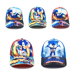 หมวกเบสบอล หมวกฮิปฮอป ผ้าตาข่าย ลาย Sonic The Hedgehog Snapback Polyster สําหรับผู้ชาย และผู้หญิง