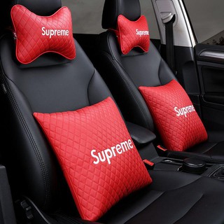 Sale🔥🌞🔥Supreme🌞🔥Tide brand Supreme car Headrest อุปกรณ์ตกแต่งภายในหมอนอิงหมอนอิงหมอนรองคอหมอนรองนั่งในรถ หมอน