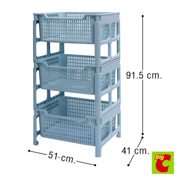 เบสิโค-ชั้นวางของพลาสติก-3-ชั้น-รุ่น-1030l-3-สีฟ้าอ่อนbesico-plastic-shelves-3-tiers-model-1030l-3-light-blue