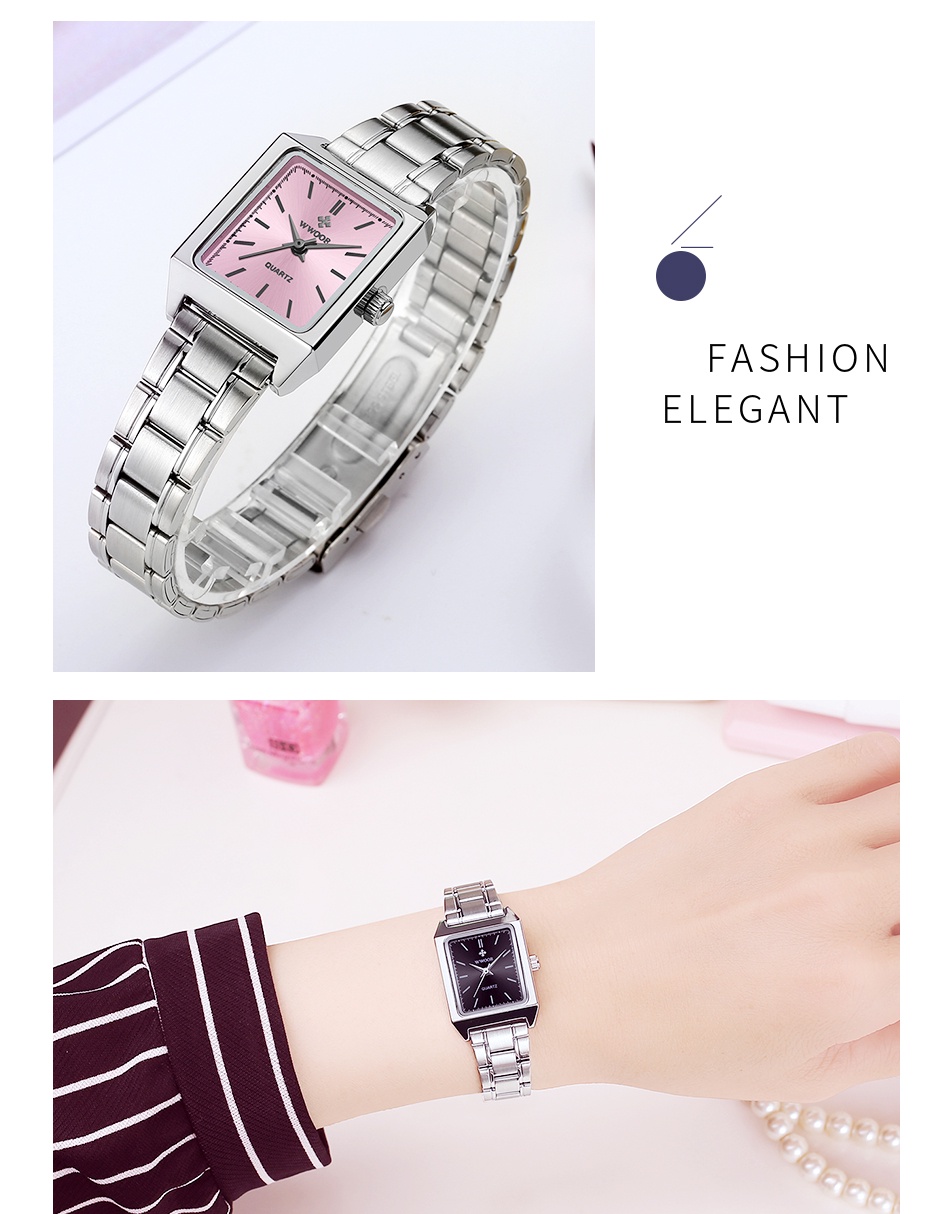 มุมมองเพิ่มเติมของสินค้า WWOOR นาฬิกาข้อมือ กันน้ํา สไตล์เกาหลี หรูหรา พร้อมกล่องของขวัญ สําหรับผู้หญิง 8850