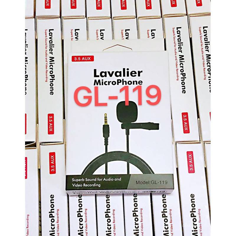 ไมค์ Lavalier Microphone GL119 ไมค์ไลฟ์สด ไมค์อัดเสียง ไมค์โทรศัพท์ ใช้กับ มือถือ ได้ทันที Mini