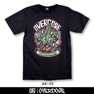 Overdose T-shirt เสื้อยืดคอกลม สีดำ รหัส AS-05(โอเวอโดส)