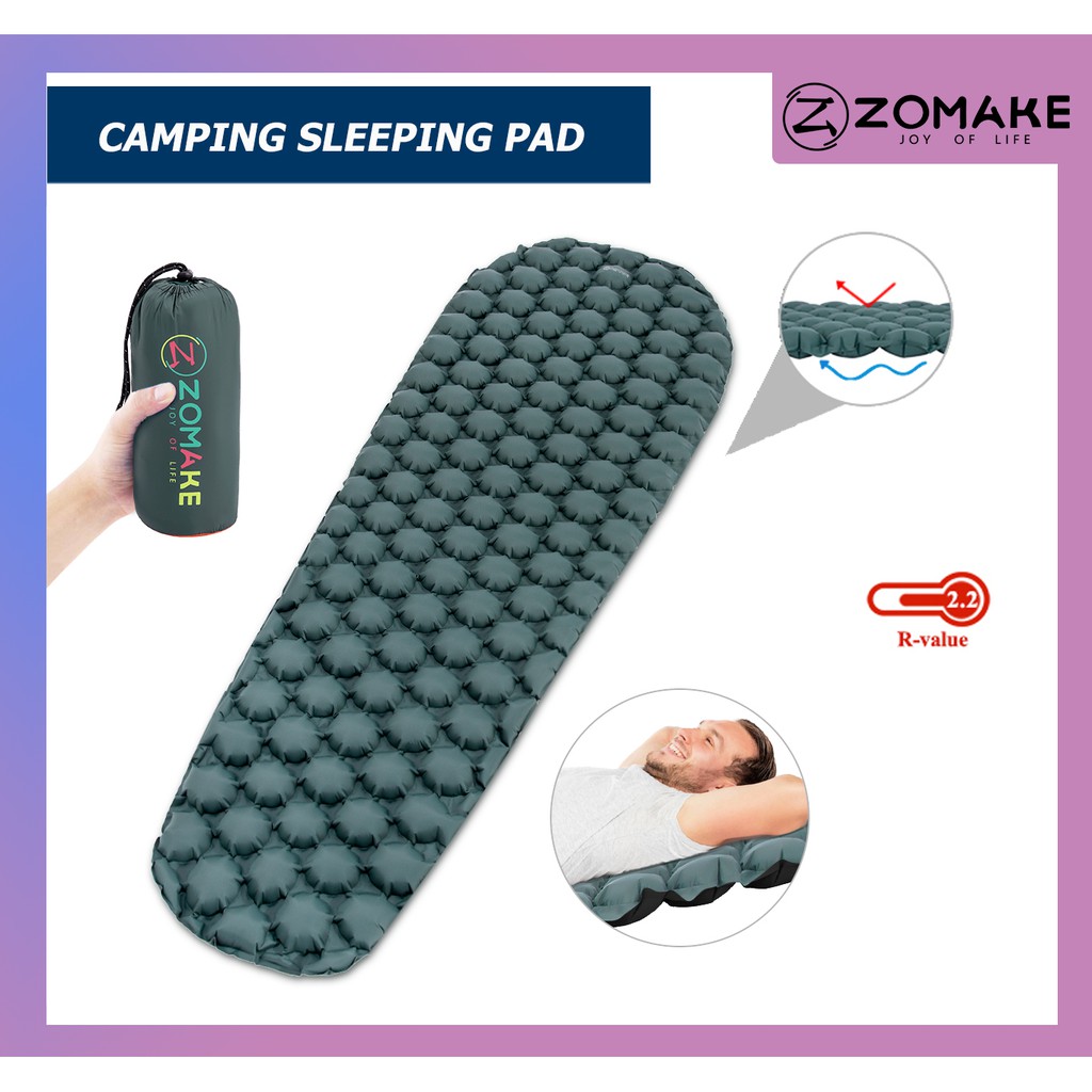รูปภาพของZomake Air pad mat แผ่นรองนอน แบบเป่าลม น้ําหนักเบา สําหรับตั้งแคมป์ เดินป่า ท่องเที่ยวลองเช็คราคา