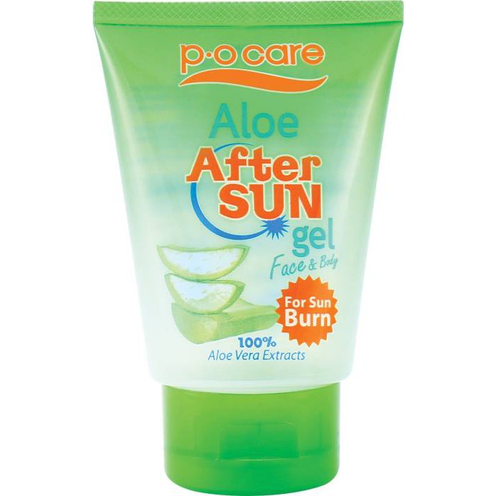 P.O Care Aloe After sun gel Face & Body 170ml เจลว่านหางจระเข้สำหรับถ