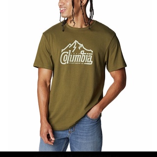 Columbia เสื้อยืดแขนสั้น พิมพ์ลาย แบบแห้งเร็ว เหมาะกับฤดูใบไม้ผลิ และฤดูร้อน สําหรับผู้ชาย