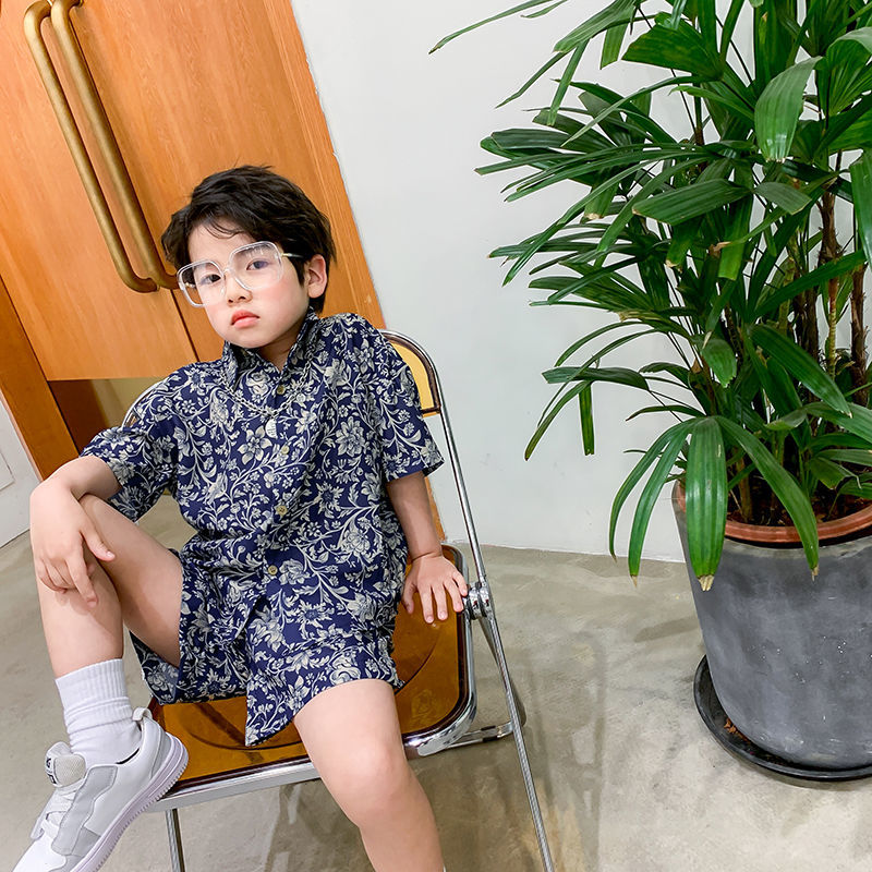 ชุดเด็กผู้ชาย-ชุดเด็กย้อนยุคผ้าฝ้ายครีเอทีฟญี่ปุ่นหล่อเสื้อผ้าเด็ก