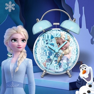 Disney Frozen 2 นาฬิกาปลุก กระดิ่งคู่ ลายเจ้าหญิงเอลซ่า กระดิ่งโลหะ เสียงเงียบ สร้างสรรค์ สําหรับเด็กนักเรียน