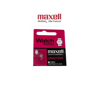 ถ่านนาฬิกา ถ่านกระดุม Maxell SR421SW Silver Oxide Battery (1.55V) แพคละ 1 ก้อน (Made in JAPAN) ของเเท้