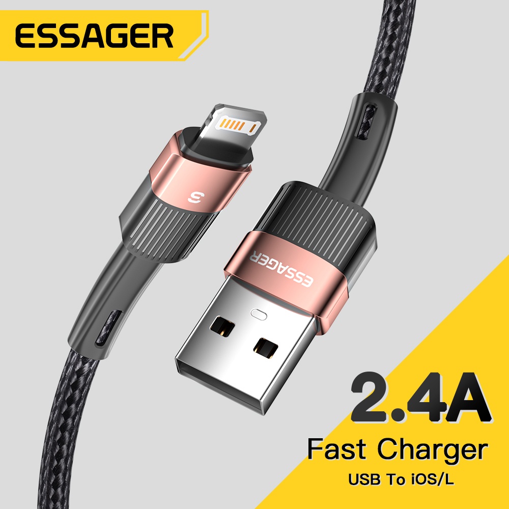 Essager 2.4A สายอินเตอร์เฟซ usb ios สายเคเบิลอลูมิเนียมอัลลอยด์ สําหรับ ...