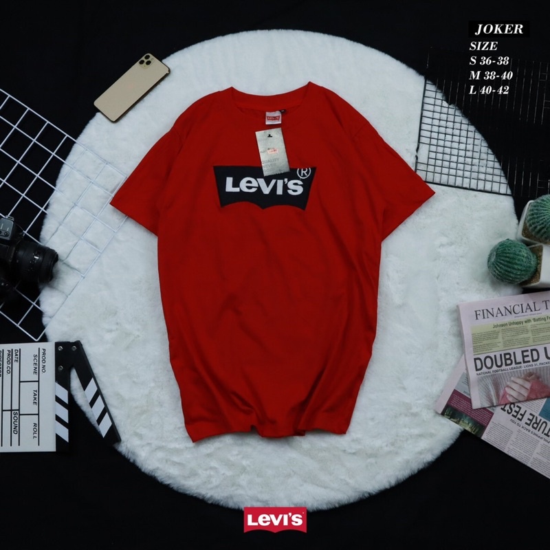 เสื้อยืดสีขาวเสื้อยืด-levi-s-งานปัก-ป้ายห้อย-ผ้าคอตตอน-ใส่ได้ทั้งช-ญ-รหัสa024