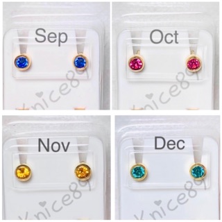 ภาพขนาดย่อของภาพหน้าปกสินค้ายี่ห้อ ผิวแพ้ง่าย (1แถม1) ต่างหูเพชร Cz 12ราศี Sensitive Earrings 4mm. จากร้าน knice89 บน Shopee ภาพที่ 5