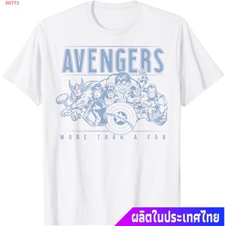เสื้อยืดยอดนิยม Marvel Avengers More Than A Fan Vintage Outline T-Shirt Sports T-shirt[$#