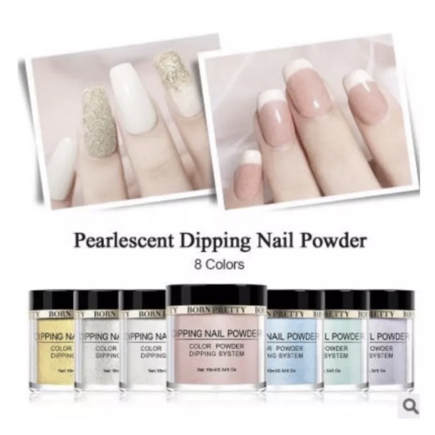 ผงจุ่ม-ผงอะคริลิค-แบบจุ่ม-glitter-born-pretty-dipping-powder-ppd-01-08-ไม่ต้องใช้เครื่องอบเล็บ