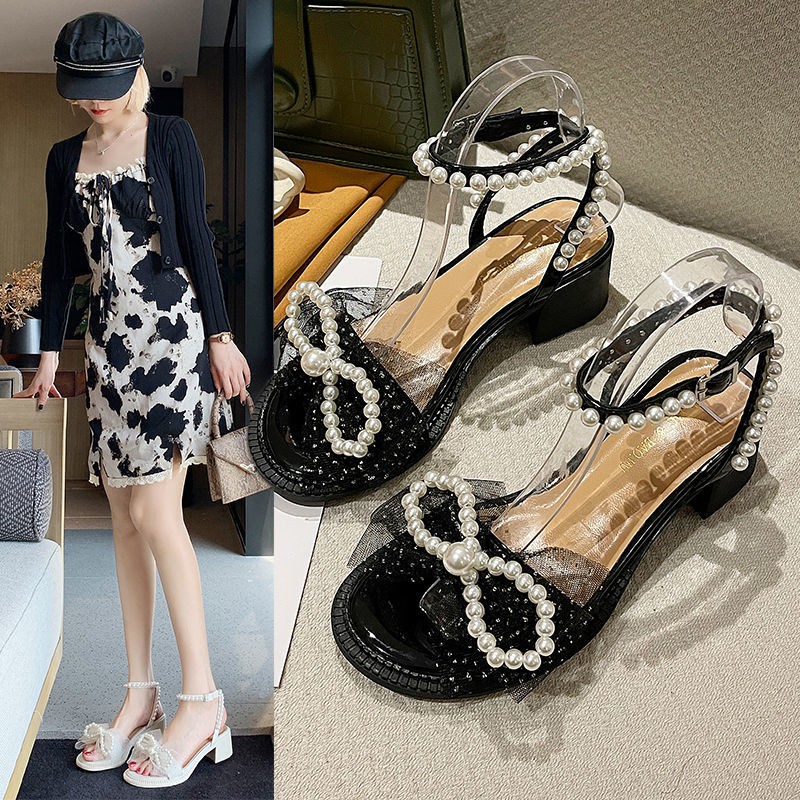 สุดฮิต-ส้นสูง-รองเท้าผู้หญิง-สีสายใส่สบาย-ไซส์ใหญ่-ส้นสูง-4-5cm
