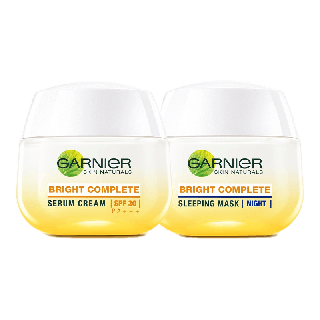 การ์นิเย่ ไบรท์ คอมพลีท เซต เดย์ครีม SPF30 50มล + ไนท์ครีม 50มล Garnier Day + Night Cream ครีมบำรุงผิวหน้า ครีมทาหน้า