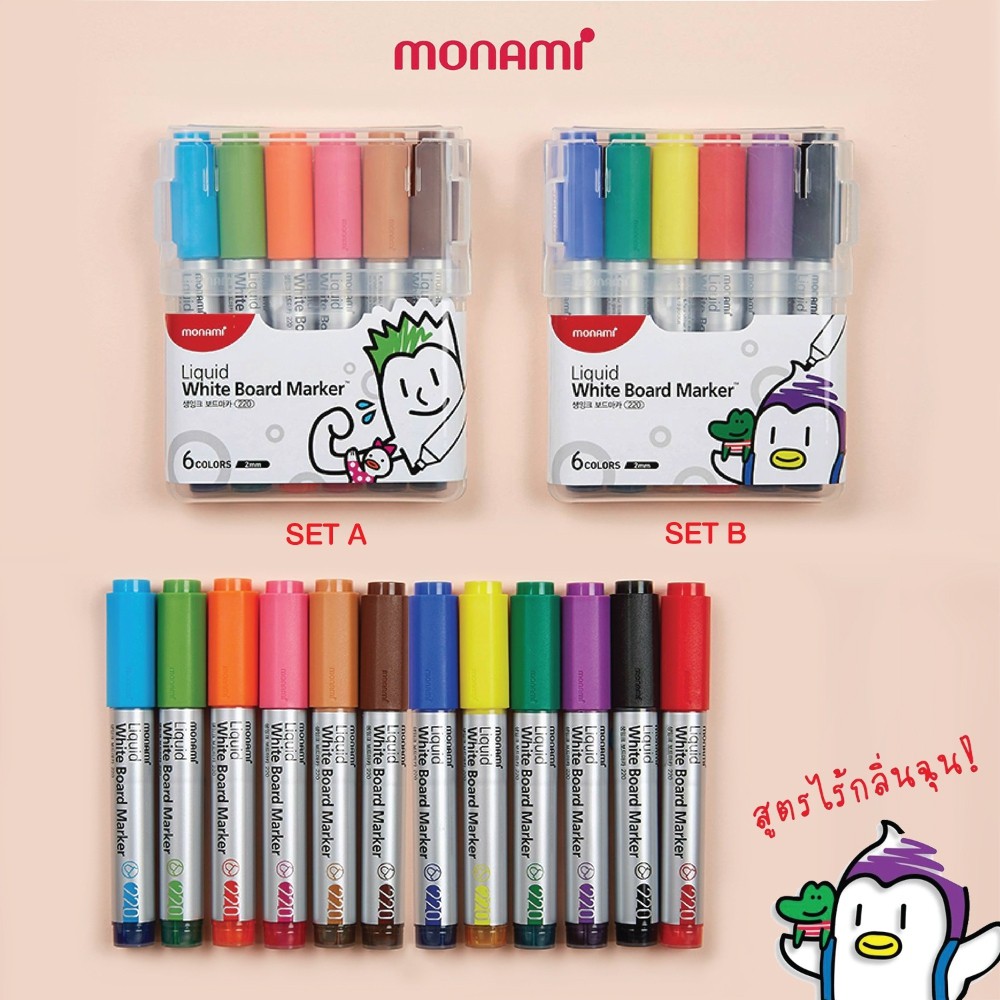 Monami Sigmaflo Liquid 222 White Board Marker F 1.3mm, Dry Erase