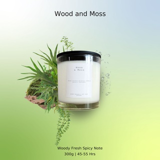 เทียนหอม กลิ่น WOOD &amp; MOSS 300g / Soy wax candle10.14 oz (ไม่มีฝาปิด) Double wick candle (no lid) 45-55 hrs burn time