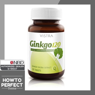 ภาพขนาดย่อของภาพหน้าปกสินค้าVistra Ginkgo 120mg สารสกัดจากใบแปะก๊วย จากร้าน howtoperfect_items บน Shopee