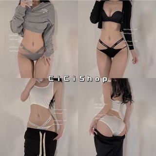 Cicishop(Q021)กางเกงในเซ็กซี่  กางเกงเอวต่ำ ผ้านิ่ม ระบายกาศใส่สบาย มีสายคาดเอวแซ่บไฟลดสุดๆ