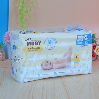 Baby moby เบบี้โมบี้ ผ้าอ้อมสำเร็จรูป ชนิดเทป ไซซ์ Newborn 40 ชิ้น