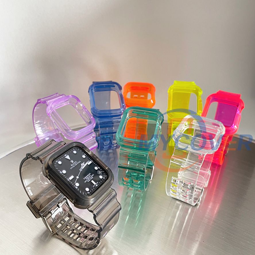 ภาพหน้าปกสินค้าGlacier สายนาฬิกาข้อมือคริสตัลใส แบบเปลี่ยน สําหรับ Smart Watch Series 7 6 SE 5 4 3 2 1 41 มม. 45 มม. 44 มม. 42 มม. 40 มม. 38 มม.