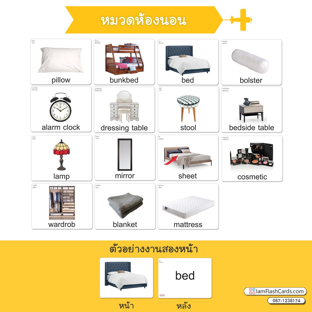 ภาพสินค้ารวมชุดบัตรคำศัพท์ ชุดห้องในบ้าน Room SET บัตรคำ แนวการสอนเดียวกับ ชิจิดะ เฮกุรุ จากร้าน pojako บน Shopee ภาพที่ 6